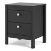 MADRID Bedside Table 2 Drawers in Matt Black - Image 10