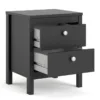MADRID Bedside Table 2 Drawers in Matt Black - Image 9