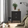 MADRID Bedside Table 2 Drawers in Matt Black - Image 8