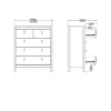 MADRID Chest 3+2 Drawers in White - Image 3