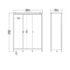 MADRID Wardrobe with 3 Doors in White - Image 4