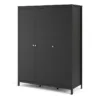 MADRID Wardrobe with 3 Doors in Matt Black - Image 13