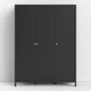 MADRID Wardrobe with 3 Doors in Matt Black - Image 11