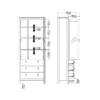 MADRID China Cabinet 2 Doors with Glass and 3 Drawers in White - Image 3