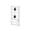 MADRID China Cabinet 2 Doors with Glass and 3 Drawers in White - Image 2