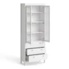 MADRID China Cabinet 2 Doors with Glass and 3 Drawers in White - Image 9