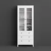 MADRID China Cabinet 2 Doors with Glass and 3 Drawers in White - Image 7