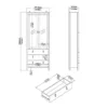 MADRID China Cabinet 2 Doors with Glass and 3 Drawers in White - Image 4