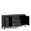 MADRID Sideboard 2 Doors + 3 Drawers in Matt Black - Image 9