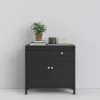 MADRID Sideboard 2 Doors + 1 Drawer in Matt Black - Image 8