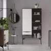 FUR China Cabinet 1 Door 1 Glass Door 2 Drawers in Walnut, White and Grey - Image 10