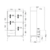 FUR China Cabinet 1 Door 1 Glass Door 2 Drawers in White and Grey - Image 3