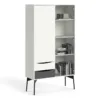 FUR China Cabinet 1 Door 1 Glass Door 2 Drawers in White and Grey - Image 9