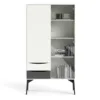 FUR China Cabinet 1 Door 1 Glass Door 2 Drawers in White and Grey - Image 8