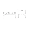 FUR Coffee Table with 1 Drawer in Grey, White and Walnut - Image 3