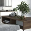 FUR Coffee Table with 1 Drawer in Grey, White and Walnut - Image 12