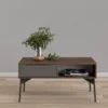 FUR Coffee Table with 1 Drawer in Grey, White and Walnut - Image 10