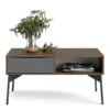 FUR Coffee Table with 1 Drawer in Grey, White and Walnut - Image 8