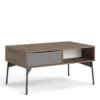 FUR Coffee Table with 1 Drawer in Grey, White and Walnut