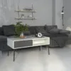 FUR Coffee Table with 1 Drawer in White and Grey - Image 11