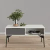 FUR Coffee Table with 1 Drawer in White and Grey - Image 9