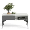 FUR Coffee Table with 1 Drawer in White and Grey - Image 7