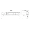 FUR TV-Unit 2 Sliding Doors 1 Drawer in Walnut, Grey and White - Image 3