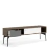 FUR TV-Unit 2 Sliding Doors 1 Drawer in Walnut, Grey and White - Image 12