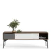 FUR TV-Unit 2 Sliding Doors 1 Drawer in Walnut, Grey and White - Image 8