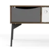 FUR TV-Unit 2 Sliding Doors 1 Drawer in Walnut, Grey and White - Image 7