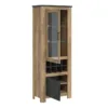RAPALLO 2 Door Display Cabinet with Wine Rack in Chestnut and Matera Grey - Image 5
