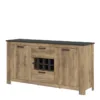 RAPALLO 2 Doors 2 Drawers Sideboard with Wine Rack in Chestnut and Matera Grey - Image 7