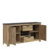 RAPALLO 2 Doors 2 Drawers Sideboard with Wine Rack in Chestnut and Matera Grey - Image 6