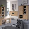 RAPALLO 2 Doors 2 Drawers Sideboard with Wine Rack in Chestnut and Matera Grey - Image 5
