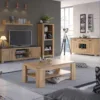 RAPALLO 2 Doors 2 Drawers Sideboard with Wine Rack in Chestnut and Matera Grey - Image 4