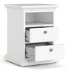 PARIS Bedside 2 Drawers in White - Image 11