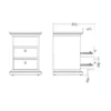 PARIS Bedside 2 Drawers in White and Oak - Image 3