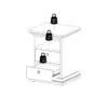 PARIS Bedside 2 Drawers in White and Oak - Image 2