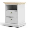 PARIS Bedside 2 Drawers in White and Oak - Image 14