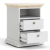 PARIS Bedside 2 Drawers in White and Oak - Image 13