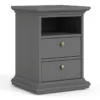 PARIS Bedside 2 Drawers in Matt Grey