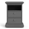 PARIS Bedside 2 Drawers in Matt Grey - Image 14
