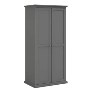 PARIS Wardrobe with 2 Drawers in Matt Grey