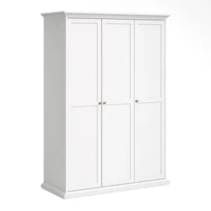 PARIS Wardrobe with 3 Doors in White