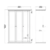 PARIS Wardrobe with 3 Doors in Matt Grey - Image 6