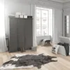PARIS Wardrobe with 3 Doors in Matt Grey - Image 13