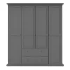 PARIS Wardrobe with 4 Doors and 2 Drawers in Matt Grey - Image 13