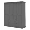 PARIS Wardrobe with 4 Doors and 2 Drawers in Matt Grey - Image 12