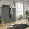 PARIS Wardrobe with 4 Doors and 2 Drawers in Matt Grey - Image 10