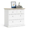 PARIS Chest of 4 Drawers in White and Oak - Image 8